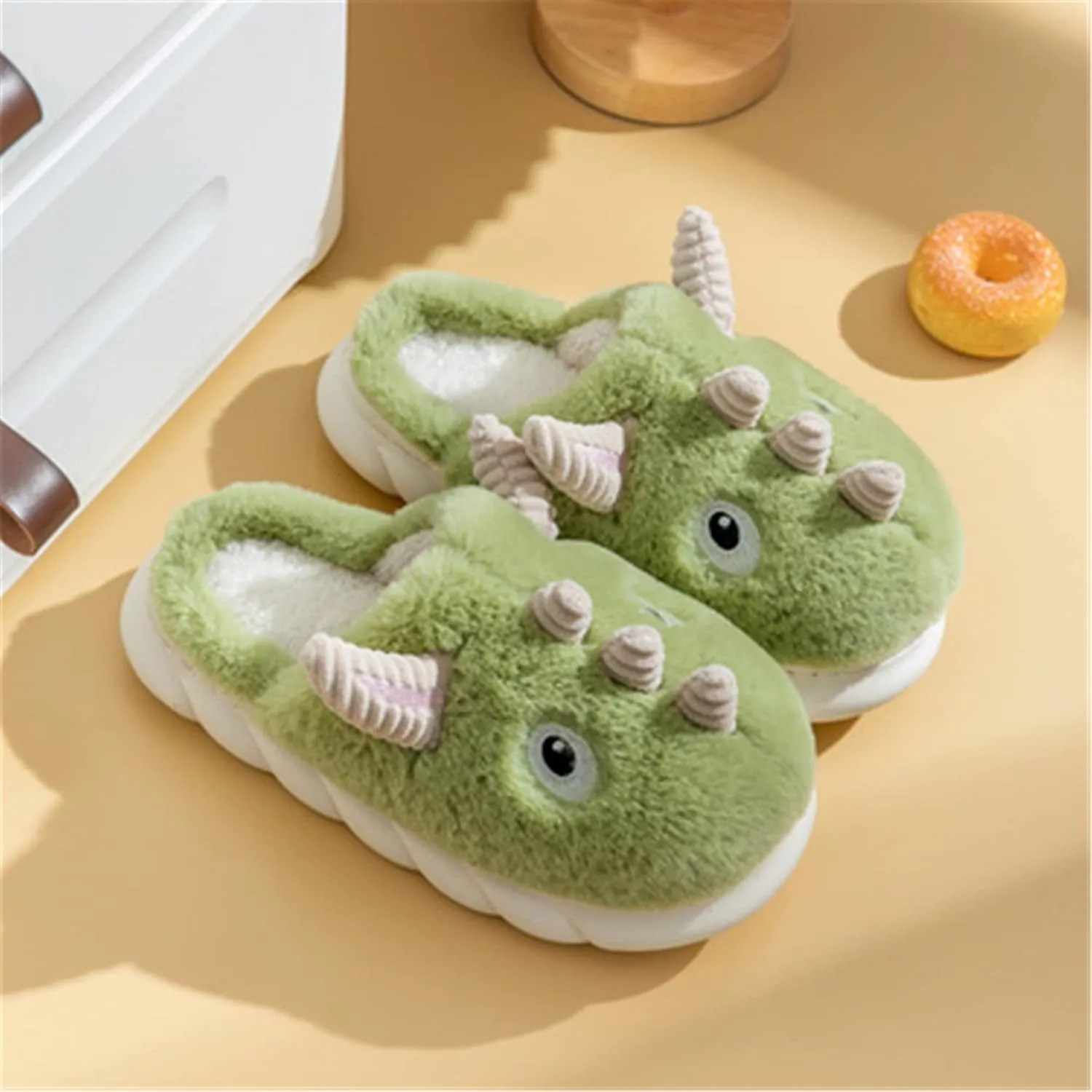Women slippers Sheep slippers Dinosaur slippers Winter plush slippers Interesting animal slippers Household thermal slippers