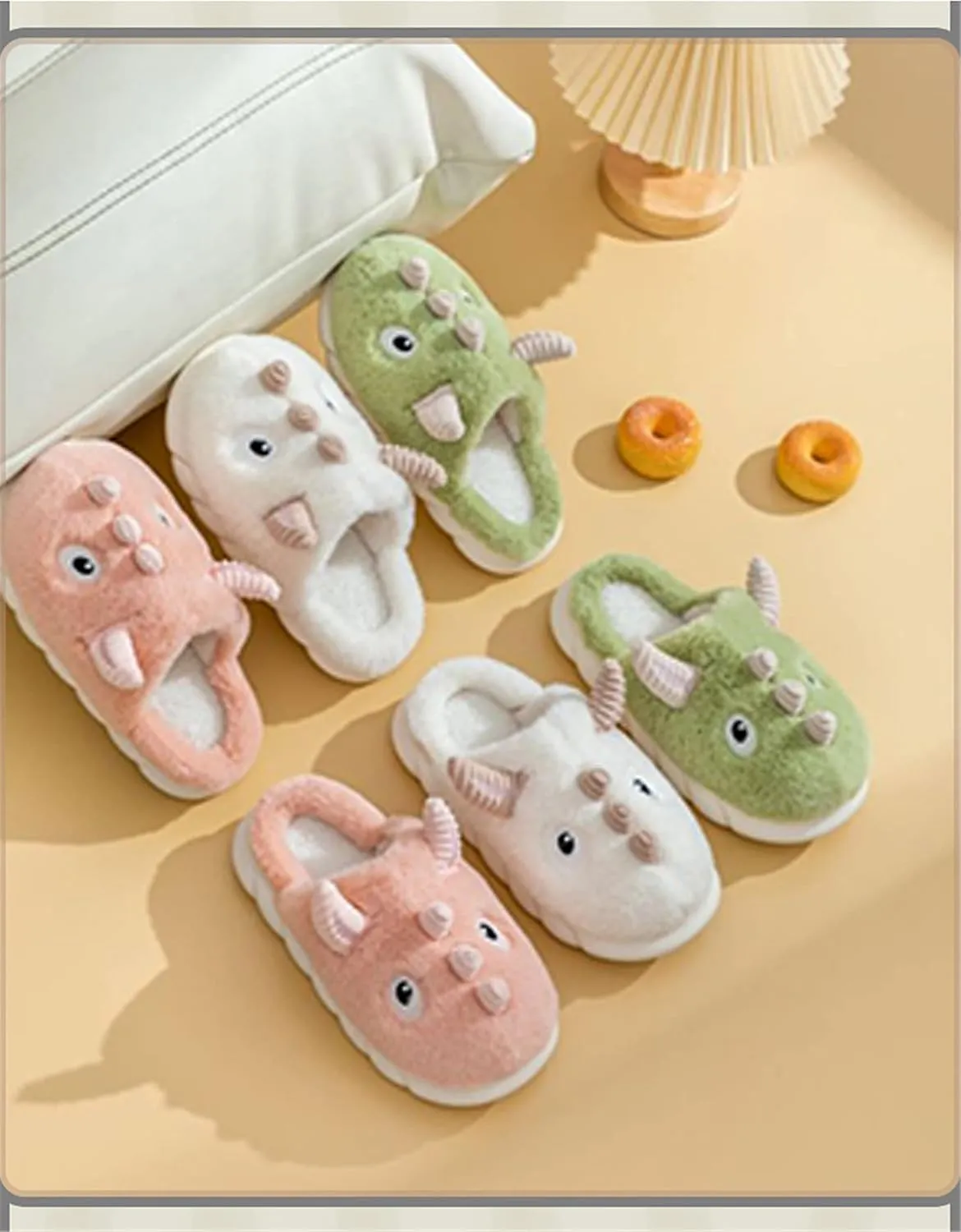 Women slippers Sheep slippers Dinosaur slippers Winter plush slippers Interesting animal slippers Household thermal slippers