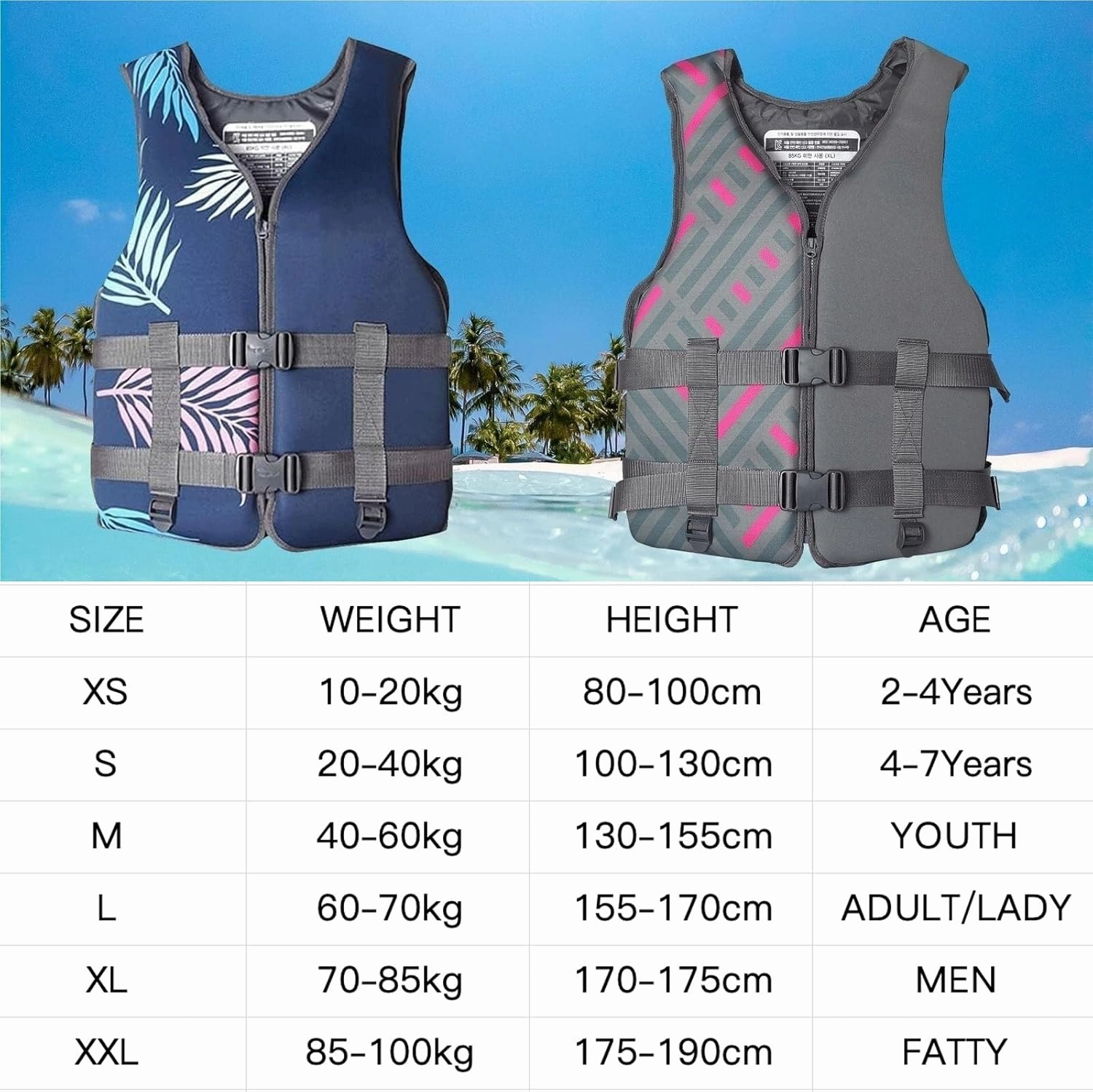 Women's Adjustable Life Jacket - Zip Front & Safety Belt for Paddle Board, Kayaking, Swimming | Neoprene Vest with Crotch Straps (6 Sizes)