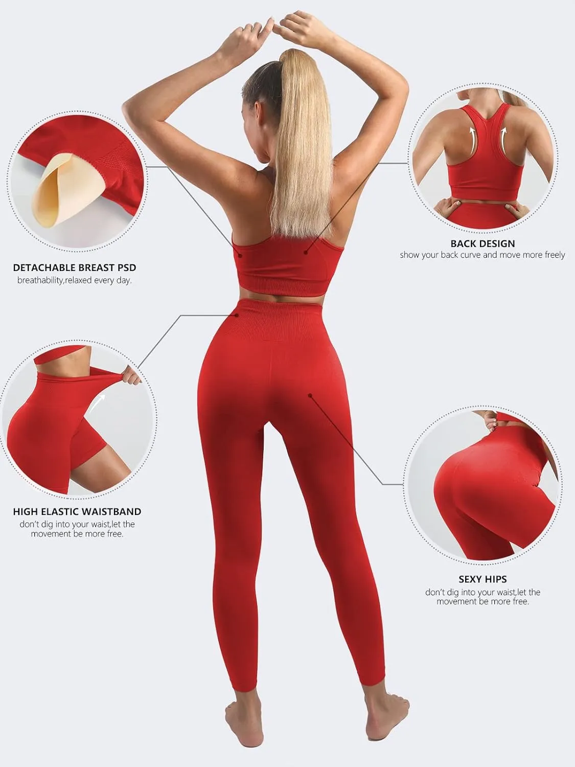 Women’s Yoga Outfits 2 piece Set Workout Tracksuits Sports Bra High Waist Legging Active Wear Athletic Clothing Set