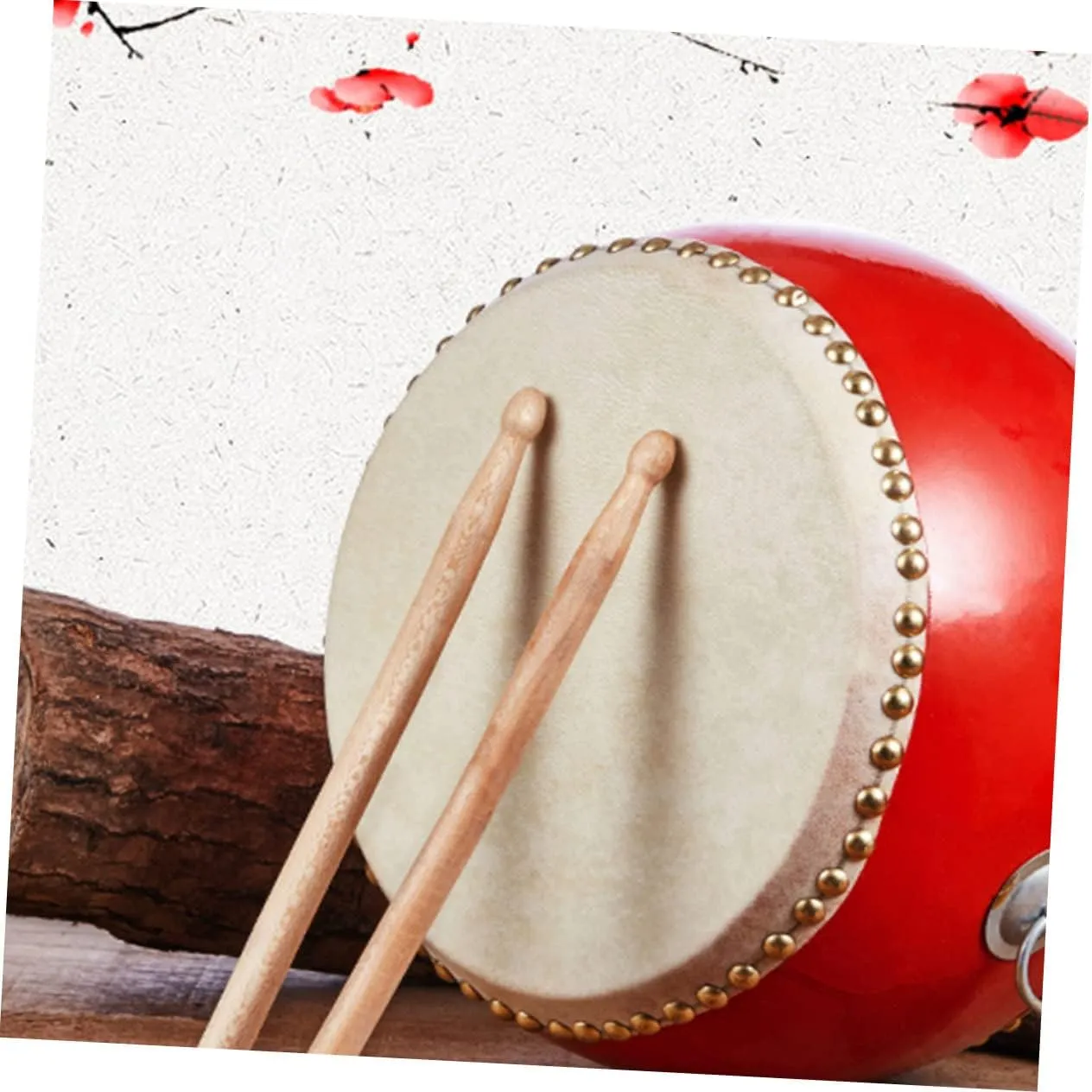 Wooden Drum Percussion Instrument with Sticks and Straps for Performance and Play Birthday Day present