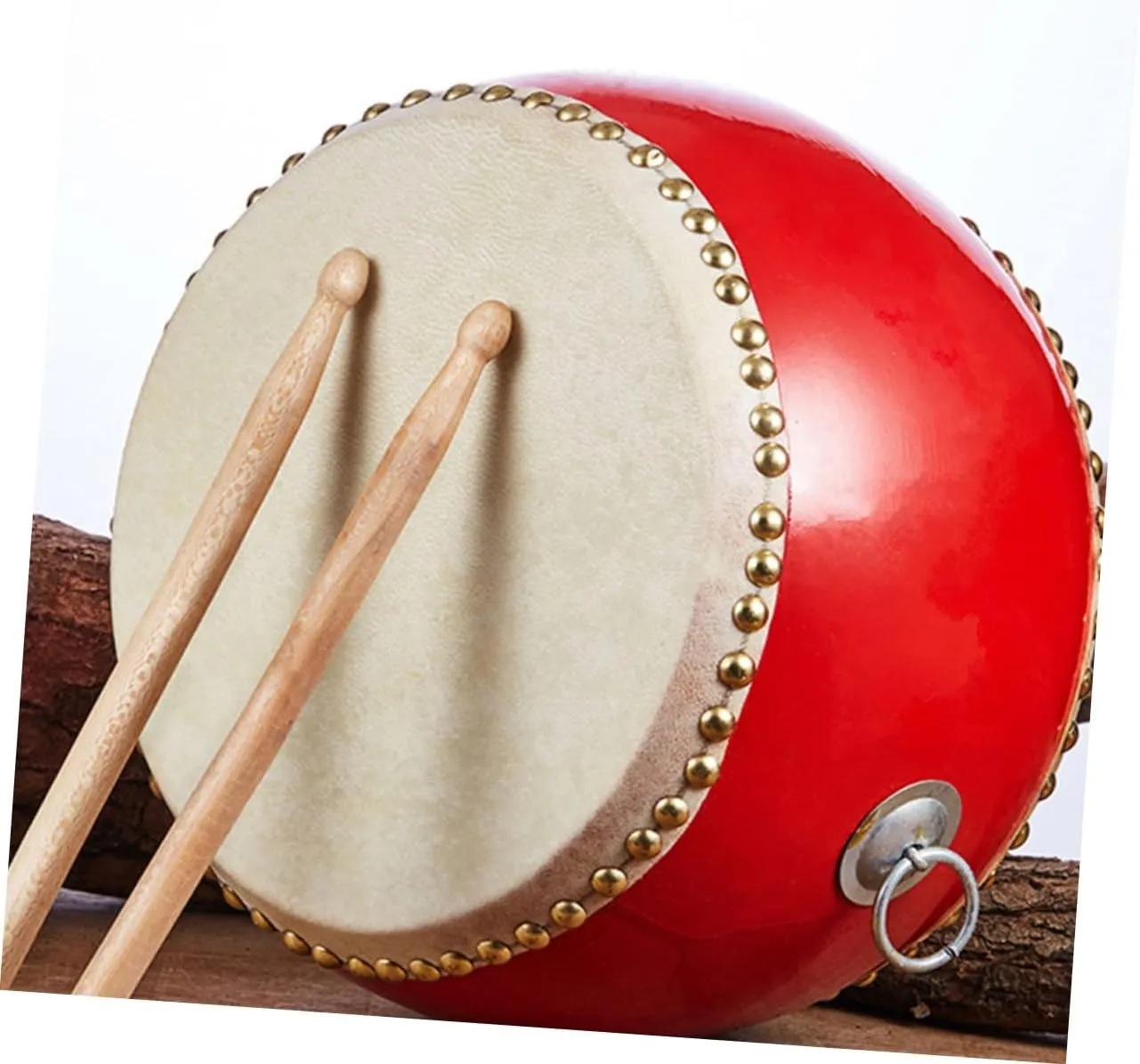Wooden Drum Percussion Instrument with Sticks and Straps for Performance and Play Birthday Day present