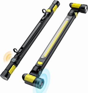 Work Light【AUTO ON/Off】 3000LM LED Work Light 5200mAh Under Hood Working Light with Hooks, Portable Magnetic Rechargeable Cordless Job Site Lighting for Mechanic/Car Repairing/Garage-Yellow