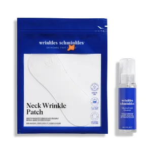 Wrinkles Schminkles Neck Wrinkle Patch, 1-Pack, Reusable Hypoallergenic Silicone Smoothing Pad for Neck Wrinkle Prevention   Patch Cleanser 2 oz, Clean Patches Without Breaking Down The Adhesive