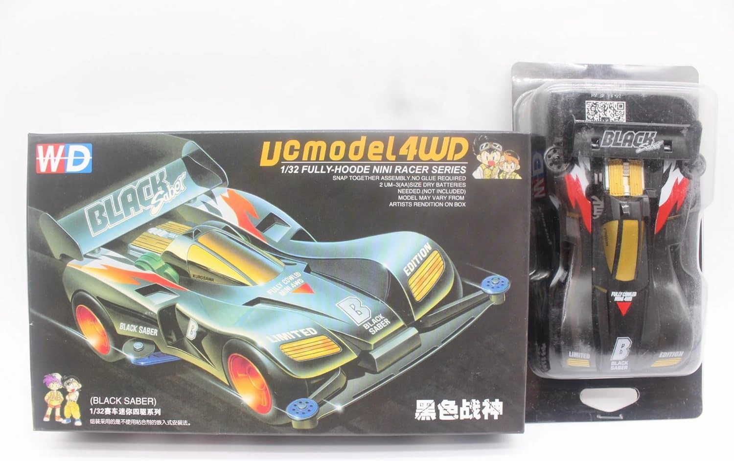 Xeniol DD RZ Model Painted Body Shell Cover car Model Proto Black Saber EVO JB Beak Spider Ray Stinger Brocken Gigant Mini 4WD Car - (Color: proto saber EVO)
