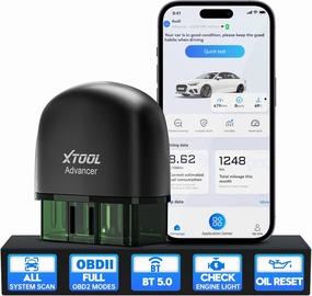 XTOOL Bluetooth AD20 Pro OBD2 Scanner for Car 2025 Code Reader for iPhone & Android, All System Diagnostic Tool for Check Engine, ABS, SRS, Oil Reset, Voltage, Performance Test, No Subscription Fee