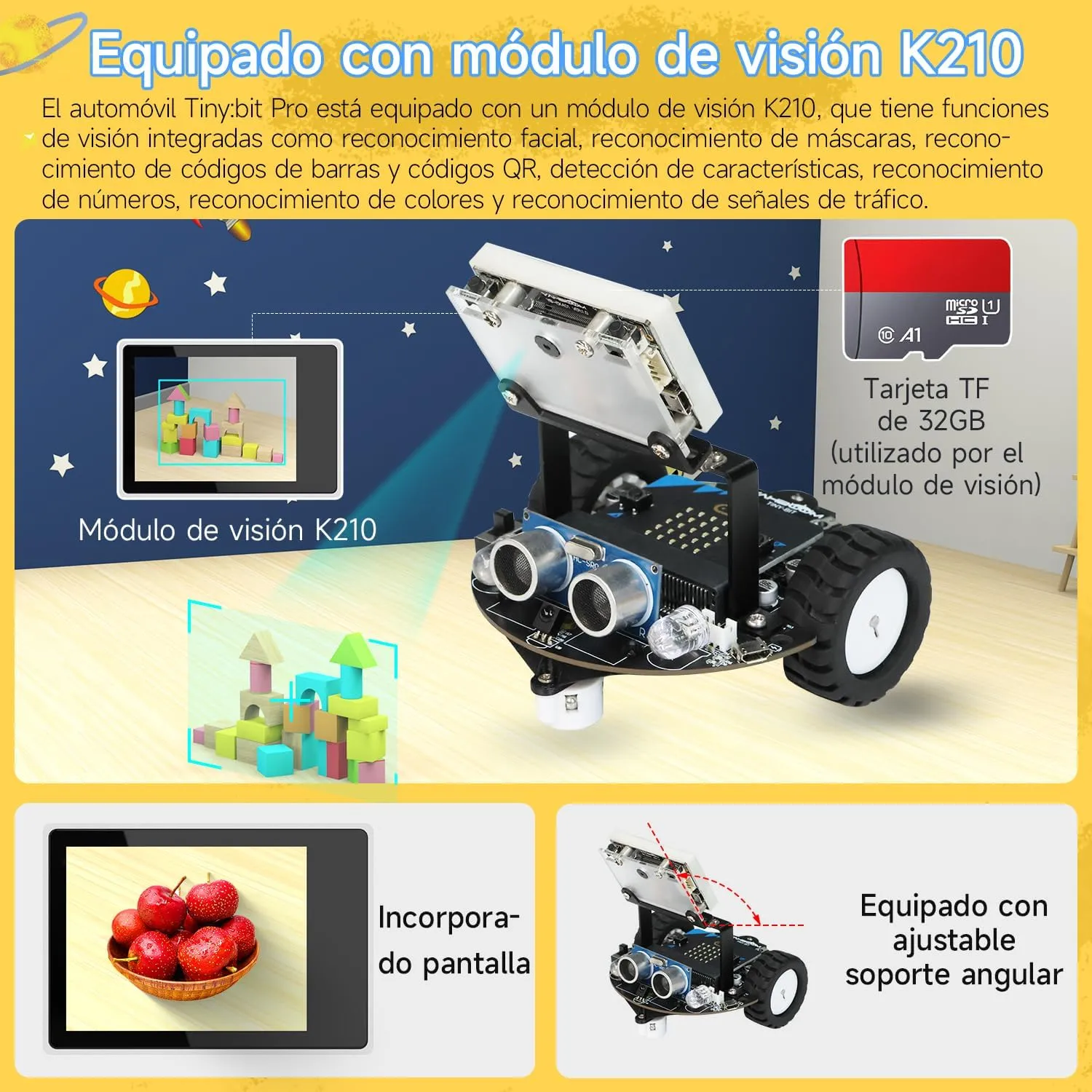 Yahboom Toy Robotic Kit for Microbit Learner Visual Autonomous Driving Programming Smart Robot Kit STEM Projects for Kids Learn to Code Intelligent and Educational