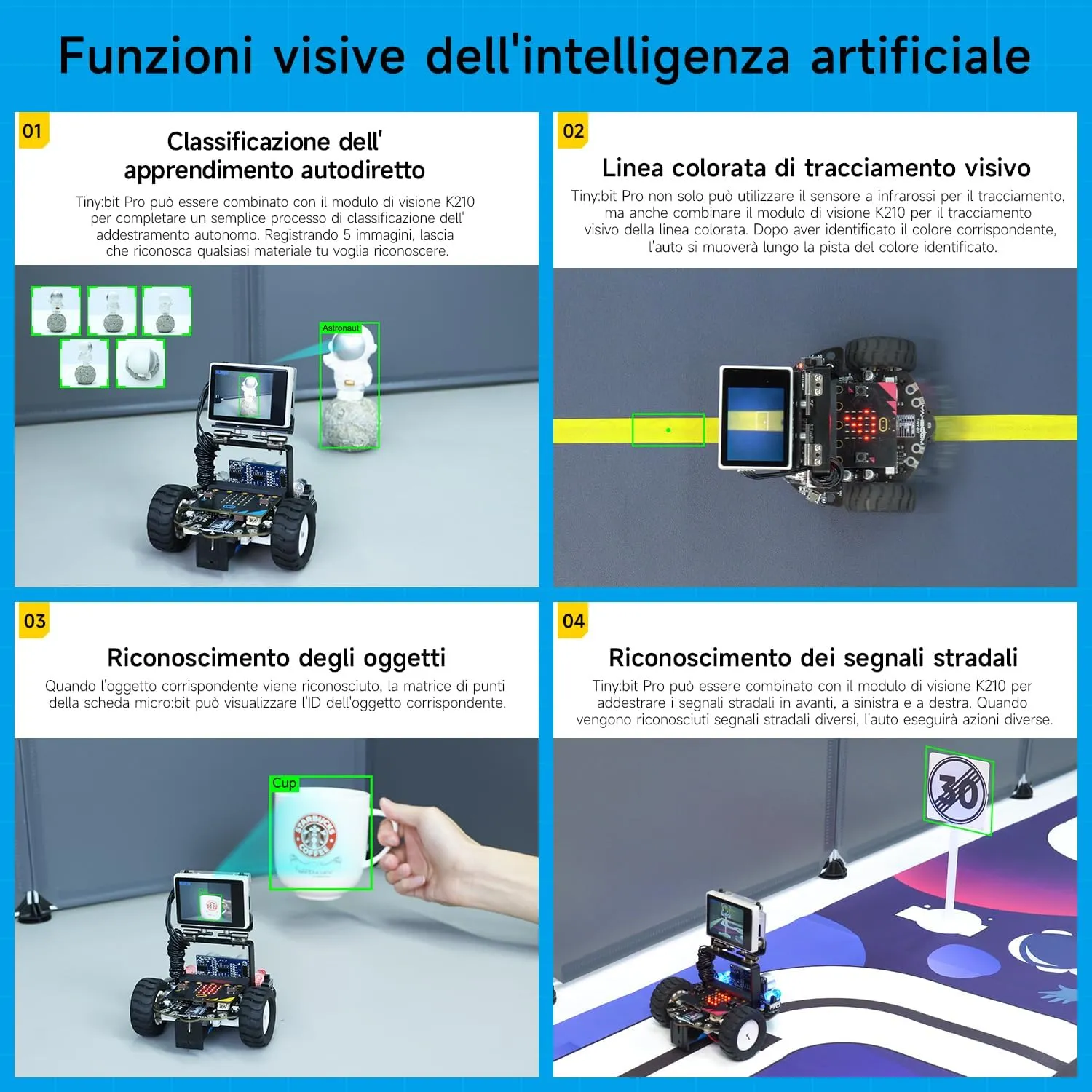 Yahboom Toy Robotic Kit for Microbit Learner Visual Autonomous Driving Programming Smart Robot Kit STEM Projects for Kids Learn to Code Intelligent and Educational