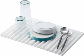 Yamazaki Home Tower Foldable Drainer Tray – Kitchen Dish Drying Mat