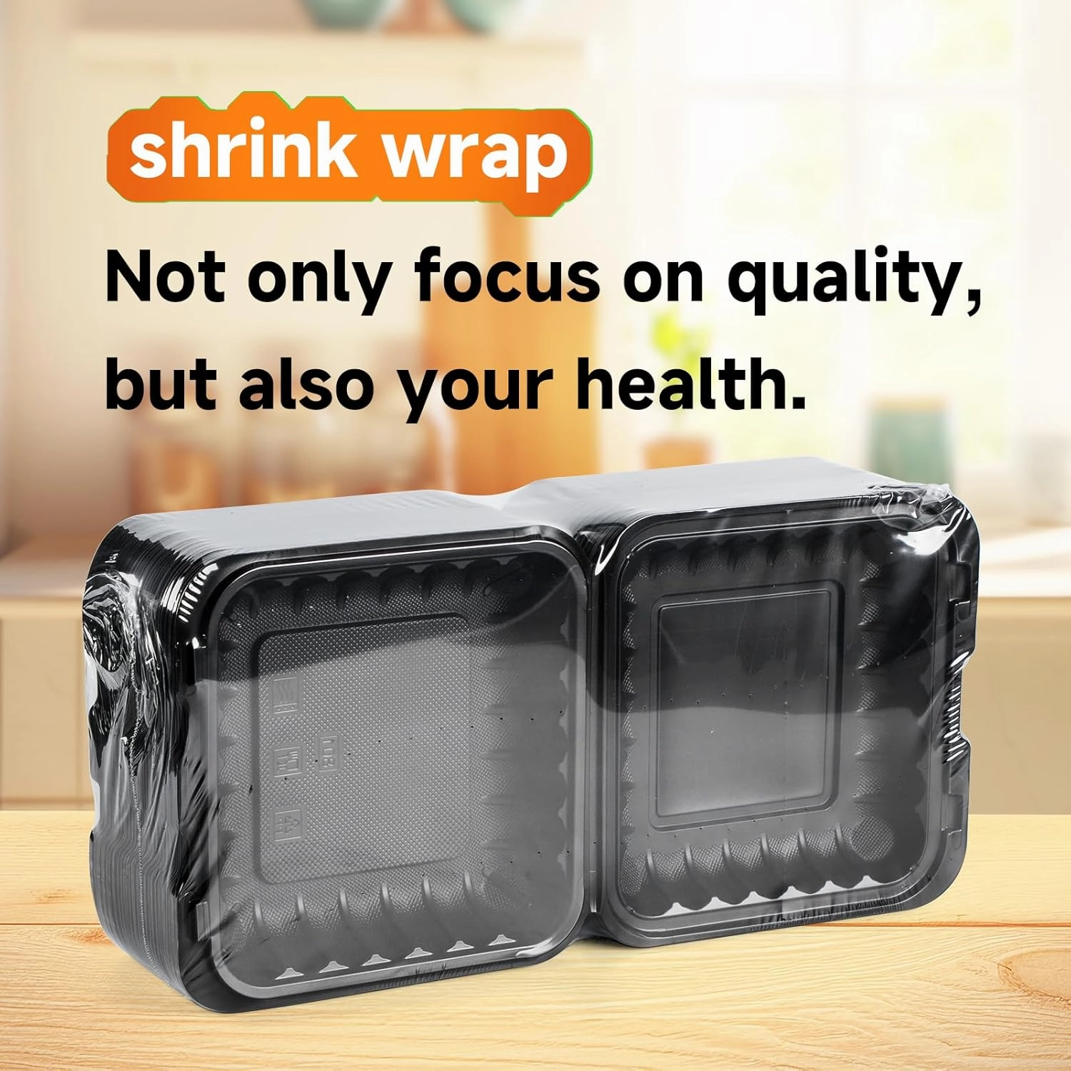 YANGRUI To Go Containers, Reusable Shrink Wrap 34 OZ 55 Pack 8 Inch Plastic Hinged Take Out Boxes BPA Free Microwave Freezer Safe MFPP Clamshell Food Container