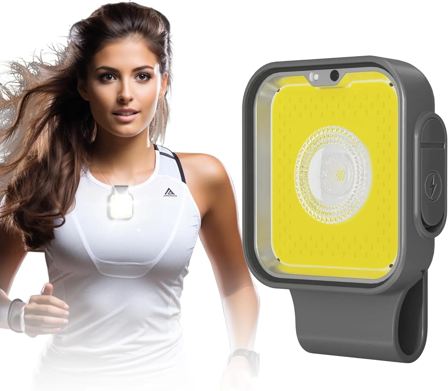 Yls Running Light, Rechargeable Clip on Running Lights for Runners, 12 Lighting Modes High Visibility Reflective Running Gear with Strong Magnetic, Dog Lights for Night Walking, Camping, Outdoor Adv