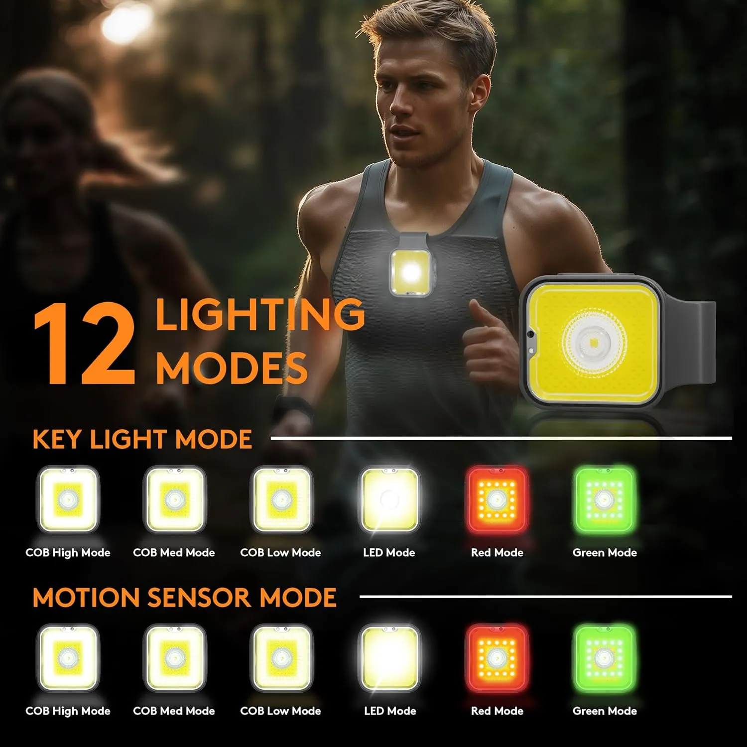 Yls Running Light, Rechargeable Clip on Running Lights for Runners, 12 Lighting Modes High Visibility Reflective Running Gear with Strong Magnetic, Dog Lights for Night Walking, Camping, Outdoor Adv