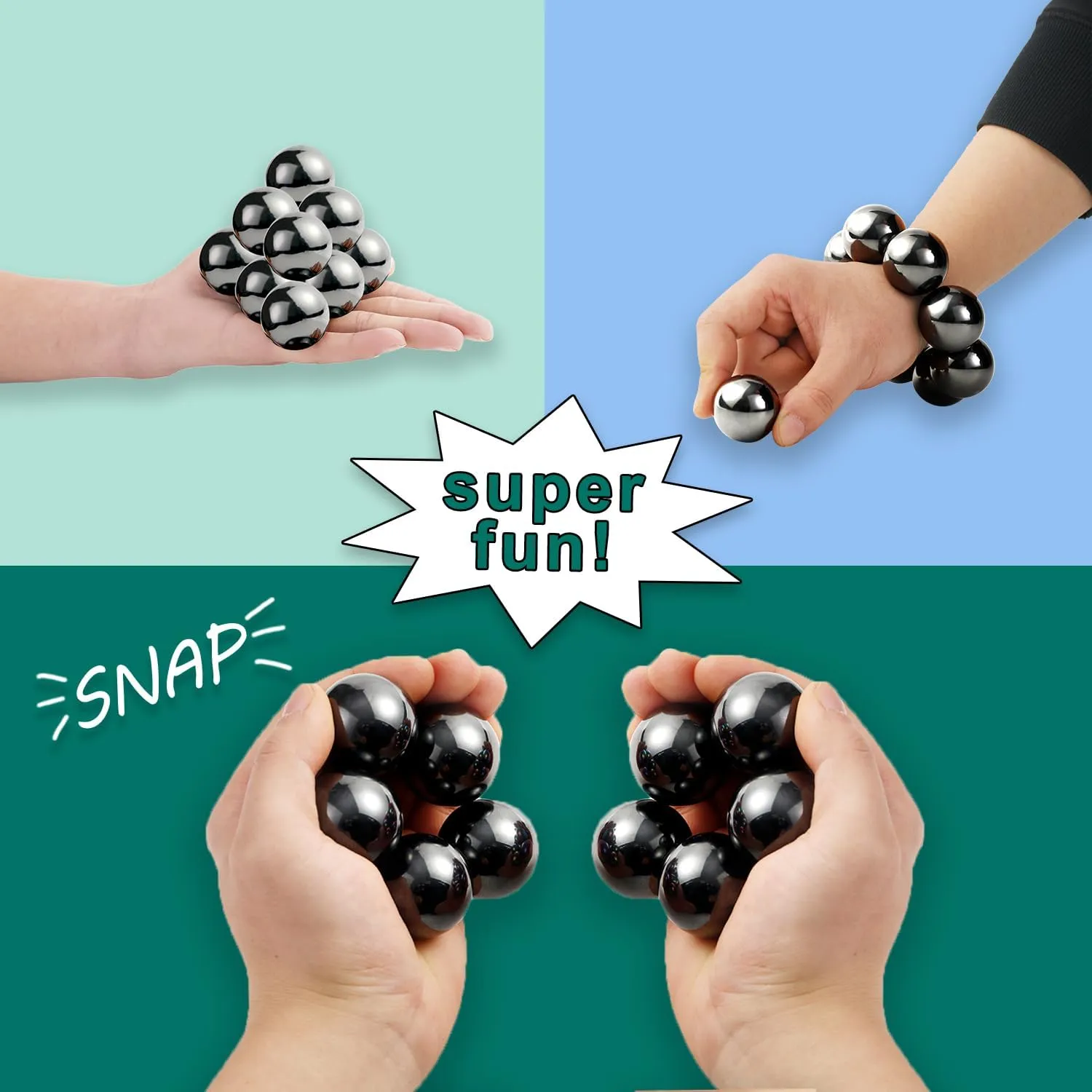 YZK 33mm Magnetic Balls 8pcs, Fidget Toys for Adults and Magnet Desk Toys for Office, Stress Relief Gift for Birthday, Large Magnetic Fidget Toys Set