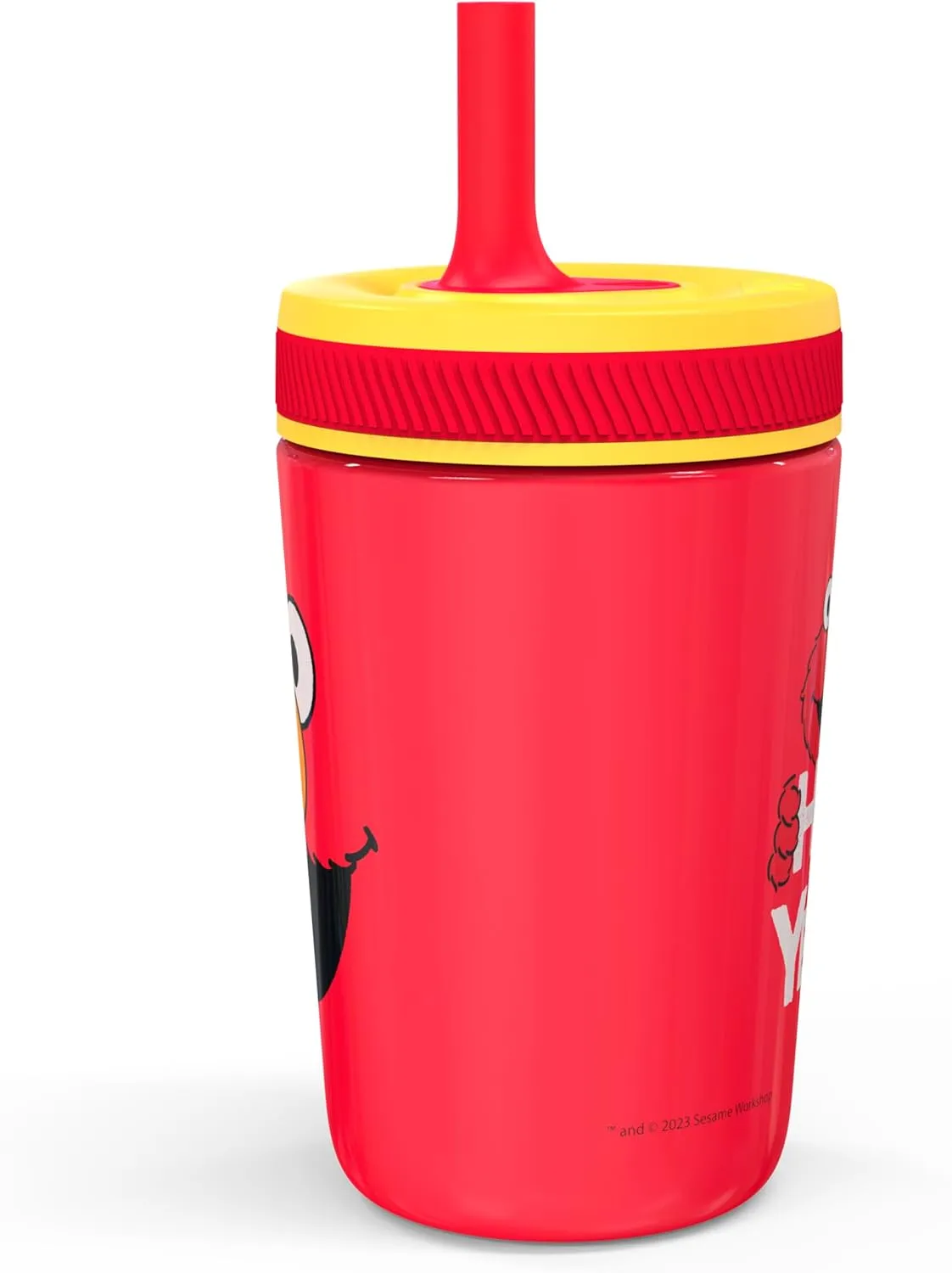 Zak Designs Sesame Street Kelso Toddler Cups For Travel or At Home, 12oz Vacuum Insulated Stainless Steel Sippy Cup With Leak-Proof Design is Perfect For Kids (Elmo)