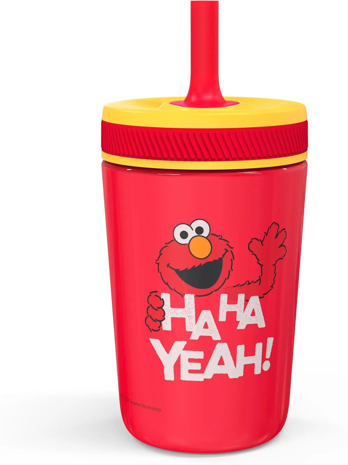 Zak Designs Sesame Street Kelso Toddler Cups For Travel or At Home, 12oz Vacuum Insulated Stainless Steel Sippy Cup With Leak-Proof Design is Perfect For Kids (Elmo)