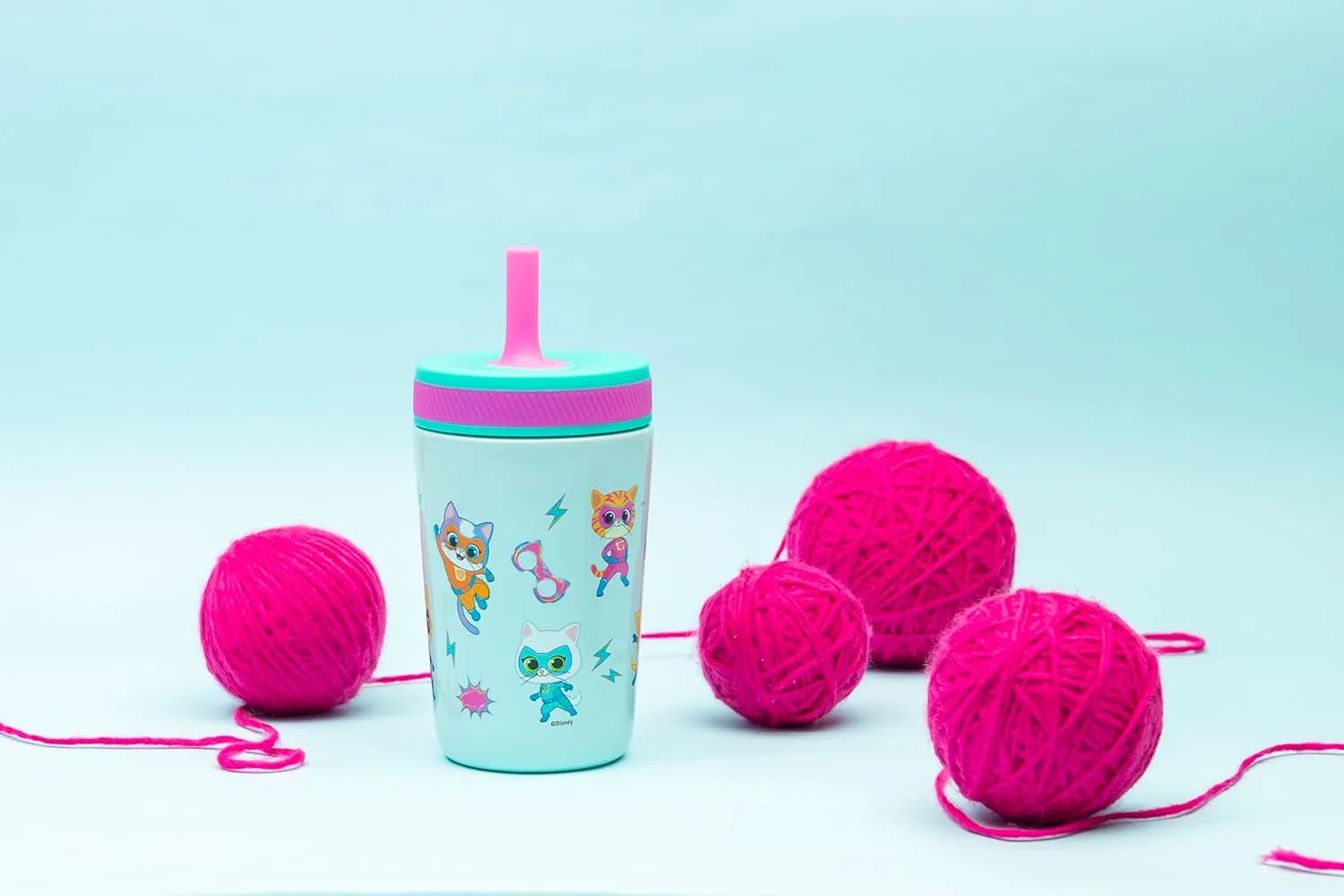 Zak Designs SuperKitties Kelso Toddler Cups For Travel or At Home, 12oz Vacuum Insulated Stainless Steel Sippy Cup With Leak-Proof Design is Perfect For Kids (Ginny, Sparks, Buddy, Bitsy)