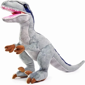 ZHONGXIN MADE Velociraptor Dinosaur Plush - Simulation 17inch Gray Velociraptor Stuffed Animal Tyrannosaurus Plushie Toy, Soft Figurines Dinosauria Stuffed Toys, Gifts Collectible for Kids