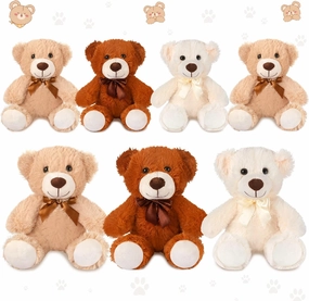 Zomiboo 7 Packs 14 Inch Plush Bear Stuffed Animals Plush Soft Cute Stuffed Dolls Birthday Party Decorations(Classic Colors)